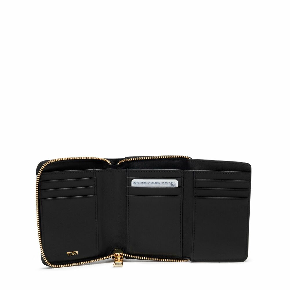 Voyageur SLG Tri-Fold Zip-Around Black/Gold